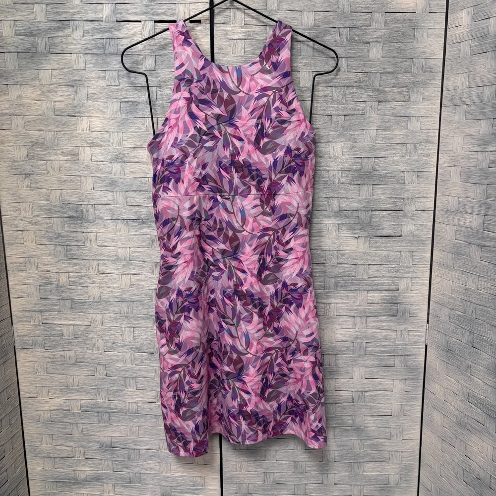 Kyodan Women XS Active Dress Pink Purple Floral A-Line Athleisure Tennis Pocket